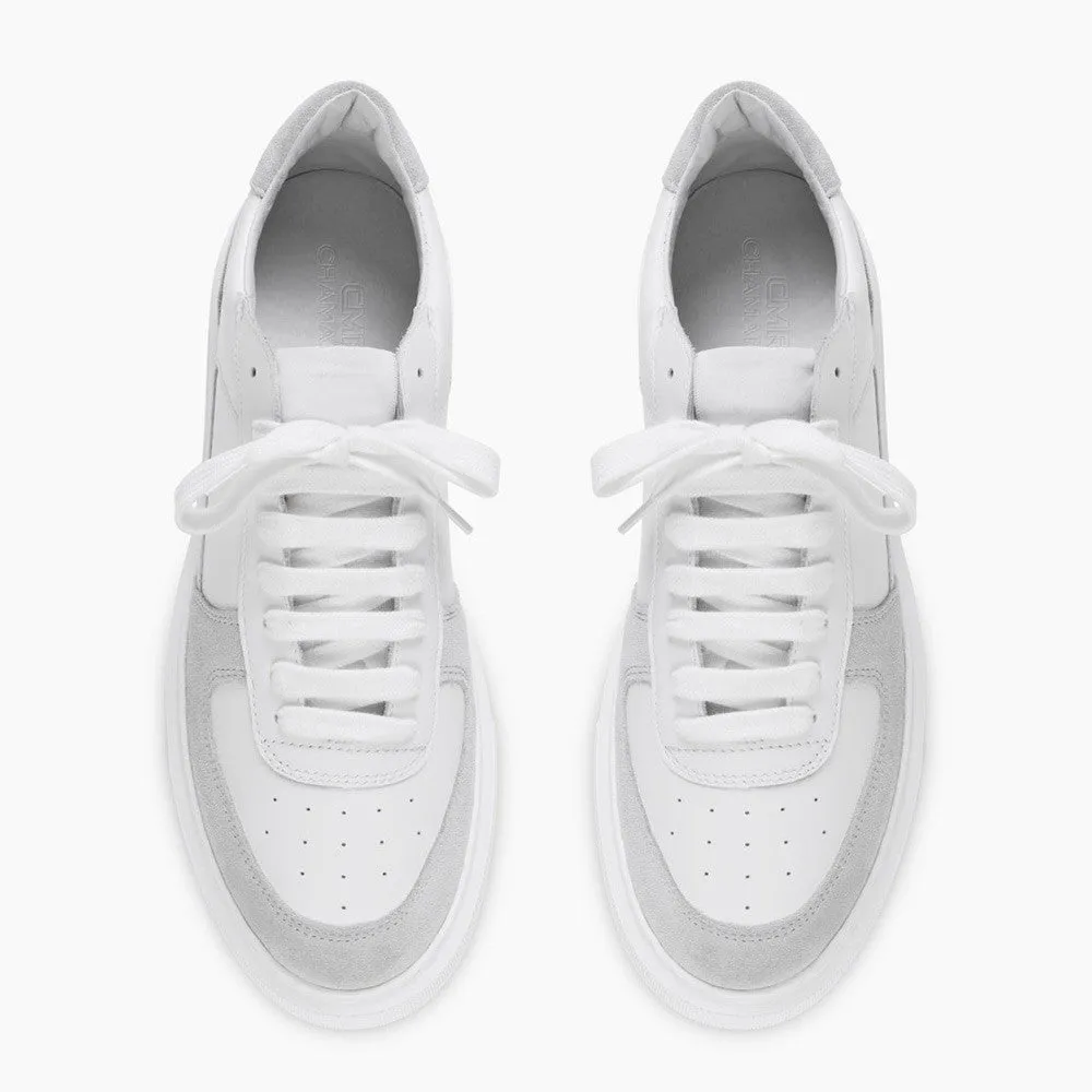 7 CM/2.76 Inches CMR CHAMARIPA White Leather Elevator Sneakers