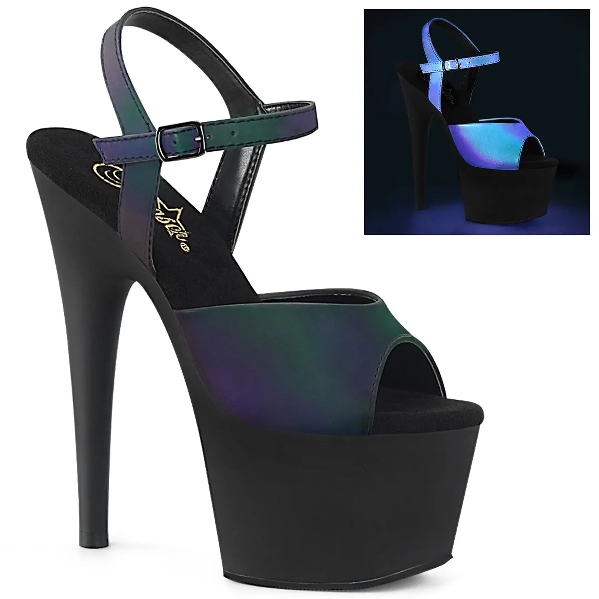 7" Heel Platform With Galaxy Effect (ADORE-709REFL)