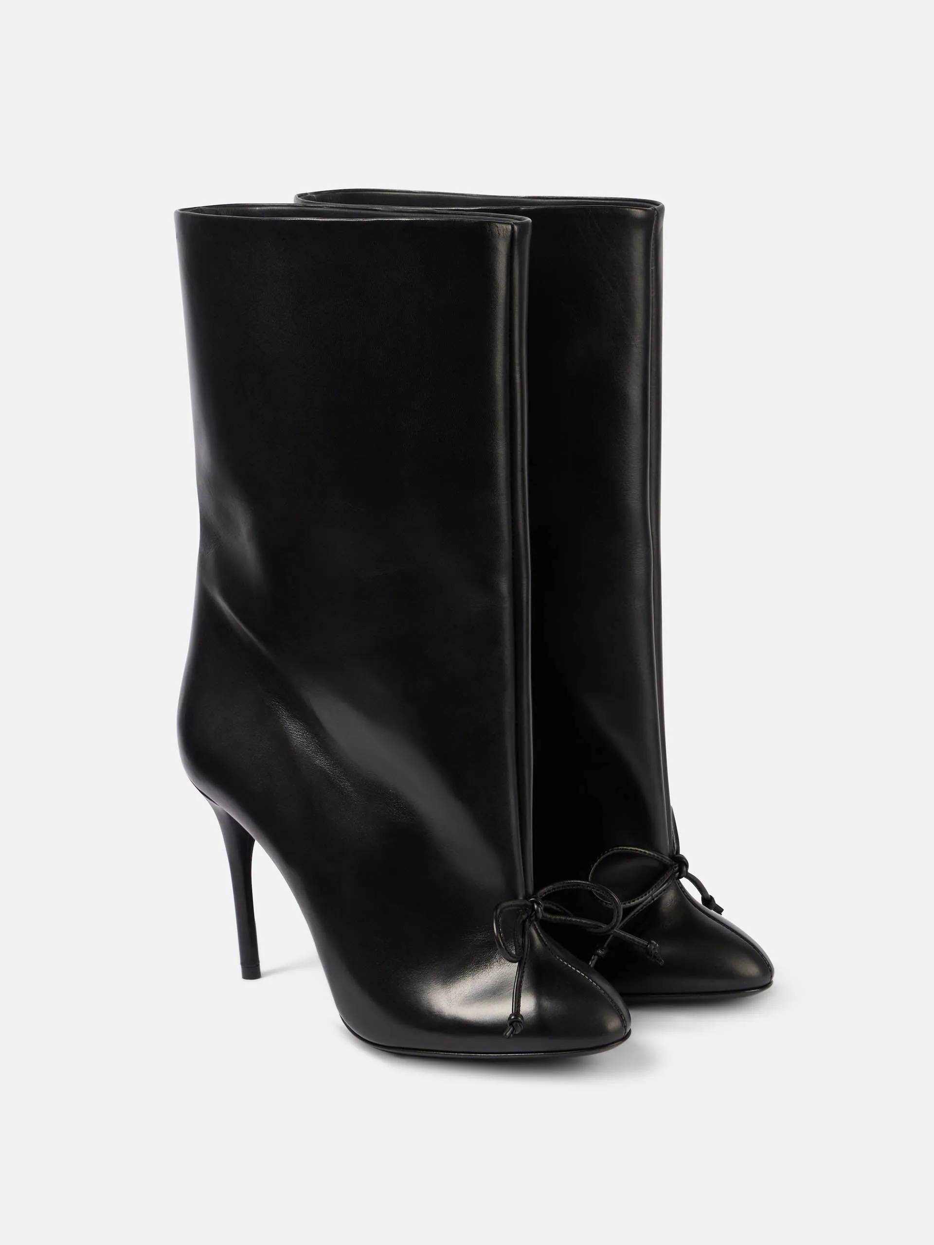 90 bow-detail leather ankle boots