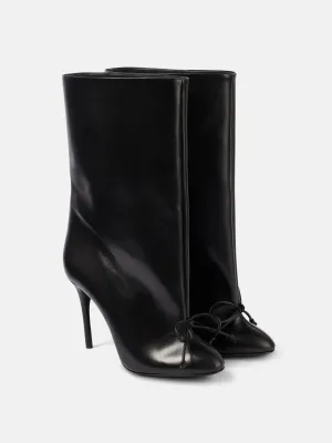 90 bow-detail leather ankle boots