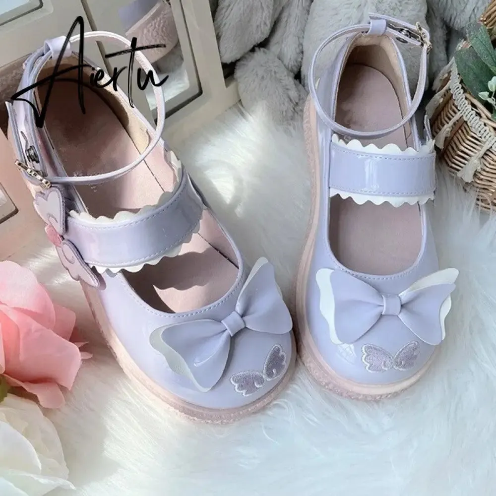 Aiertu Kaweii Lolita Shoes Sweet Summer Mary Janes Woman Flats Patchwork Japanese Style Fashion Cute Party Jk Shoes for Girls