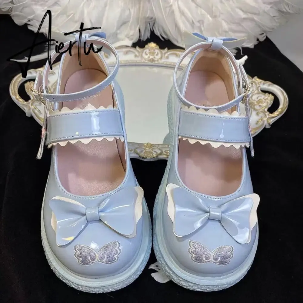 Aiertu Kaweii Lolita Shoes Sweet Summer Mary Janes Woman Flats Patchwork Japanese Style Fashion Cute Party Jk Shoes for Girls