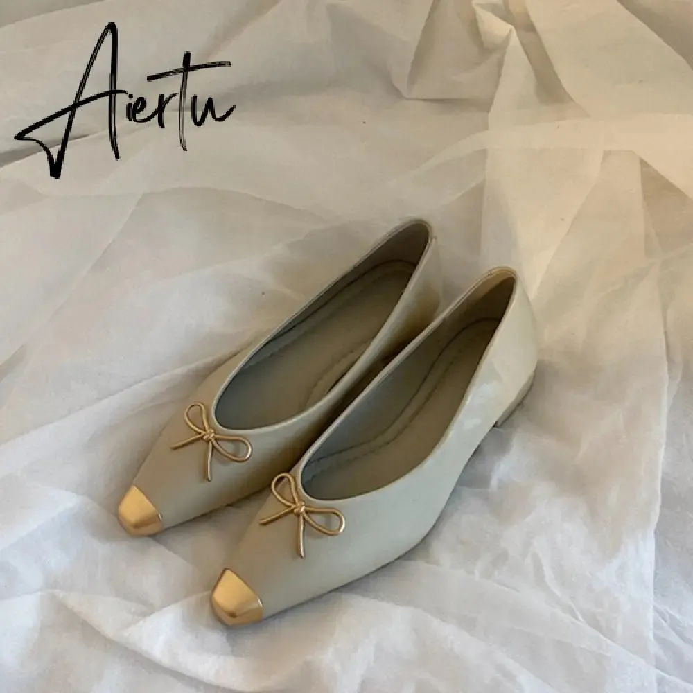 Aiertu New Spring Flats Ballerina Shoes Fashion Brand Pointed Toe Shallow Slip On Flat Ballet Shoes Female Loafer Zapato