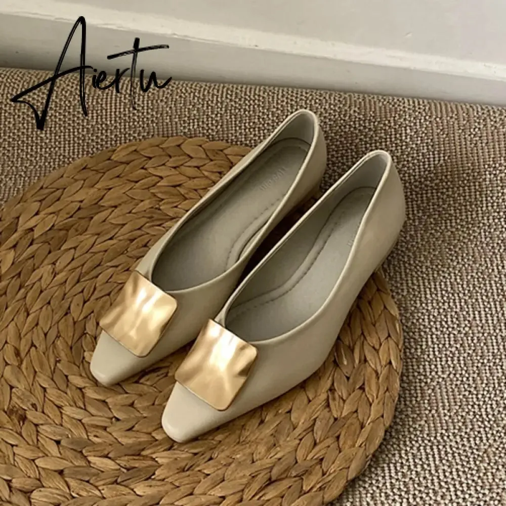 Aiertu New Spring Flats Ballerina Shoes Fashion Brand Pointed Toe Shallow Slip On Flat Ballet Shoes Female Loafer Zapato