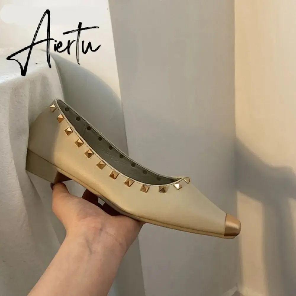 Aiertu New Spring Flats Ballerina Shoes Fashion Brand Pointed Toe Shallow Slip On Flat Ballet Shoes Female Loafer Zapato