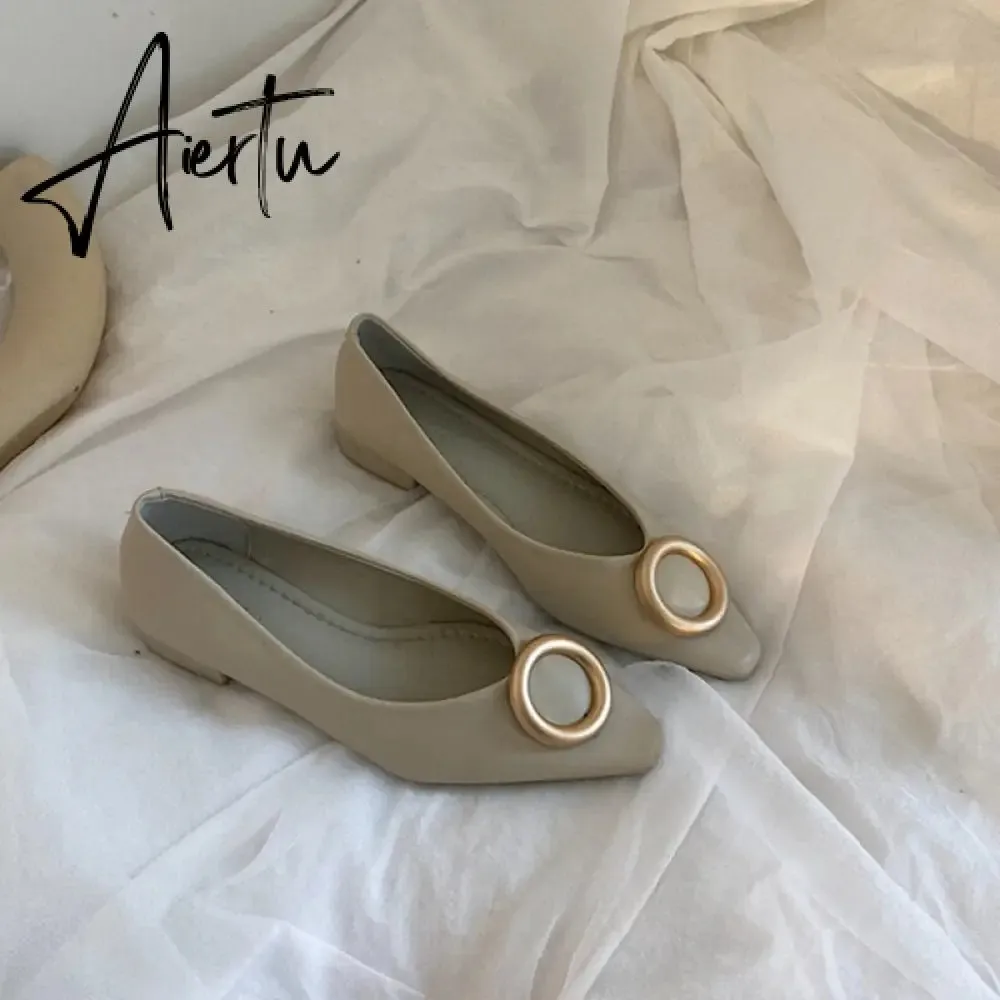 Aiertu New Spring Flats Ballerina Shoes Fashion Brand Pointed Toe Shallow Slip On Flat Ballet Shoes Female Loafer Zapato