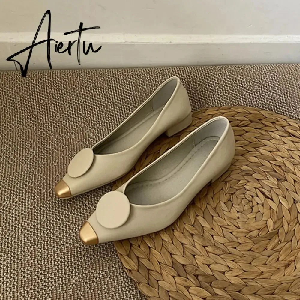 Aiertu New Spring Flats Ballerina Shoes Fashion Brand Pointed Toe Shallow Slip On Flat Ballet Shoes Female Loafer Zapato