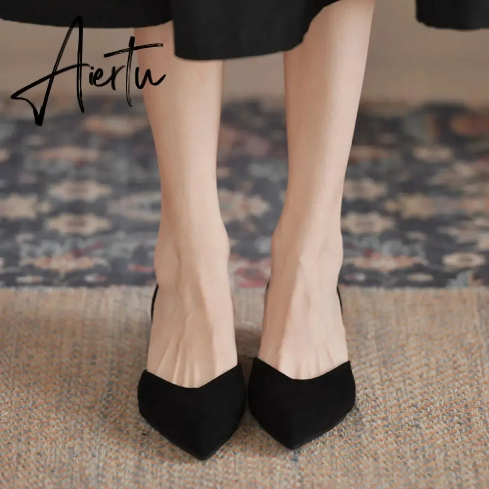 Aiertu  Women Flats Pointed Toe Lady Flat Heel Shoes Slip on Loafers Office Lady Elegant Shoes Soft Sole Comfortable Big Size 43