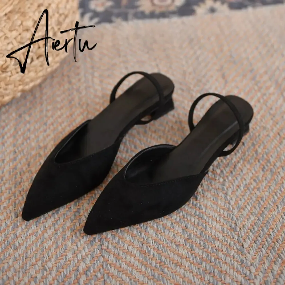 Aiertu  Women Flats Pointed Toe Lady Flat Heel Shoes Slip on Loafers Office Lady Elegant Shoes Soft Sole Comfortable Big Size 43