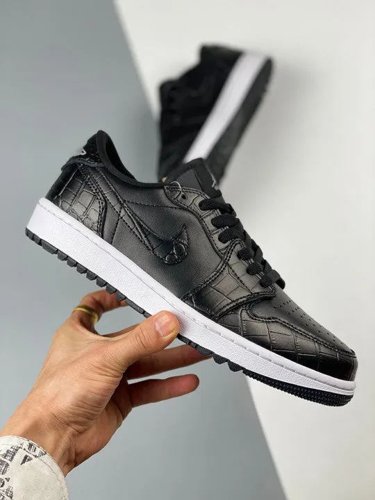 Air Jordan 1 Low Golf “Croc” Black/Iron Grey/White DD9315-003