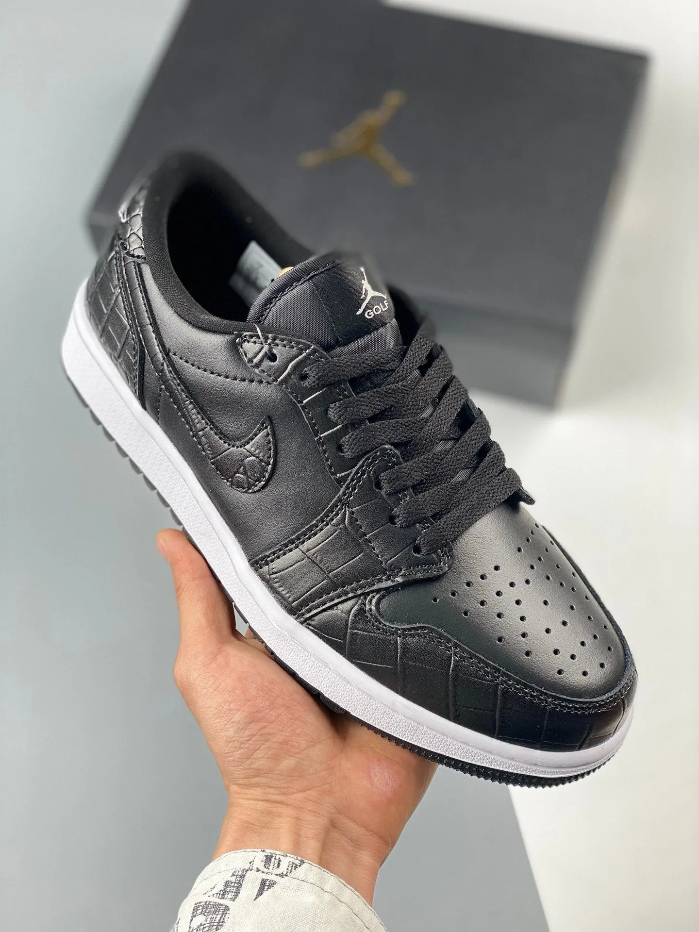 Air Jordan 1 Low Golf “Croc” Black/Iron Grey/White DD9315-003