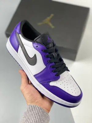 Air Jordan 1 Low Golf White/Court Purple-University Red-Black