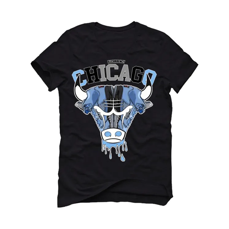 Air Jordan 5 “UNC” Black T-Shirt (Bulls head chicago)