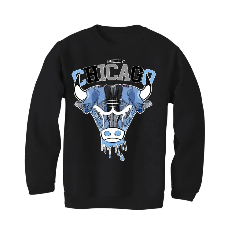 Air Jordan 5 “UNC” Black T-Shirt (Bulls head chicago)