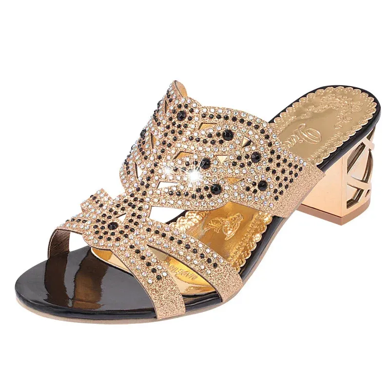 AMOZAE- -  Bohemian Rhinestone High Heels