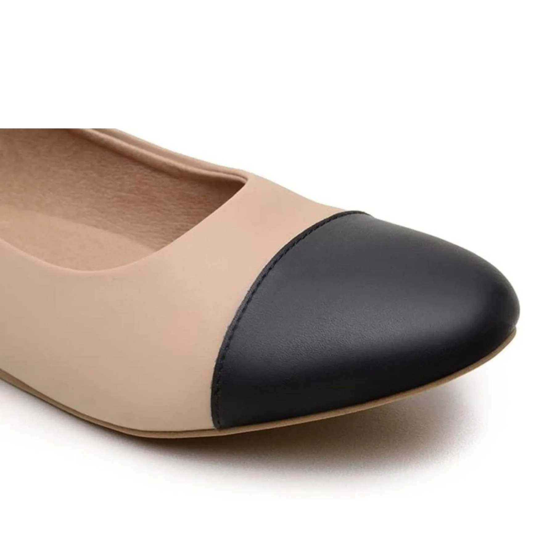 'Angelica' vegan-leather ballet flats by Ahimsa - Beige