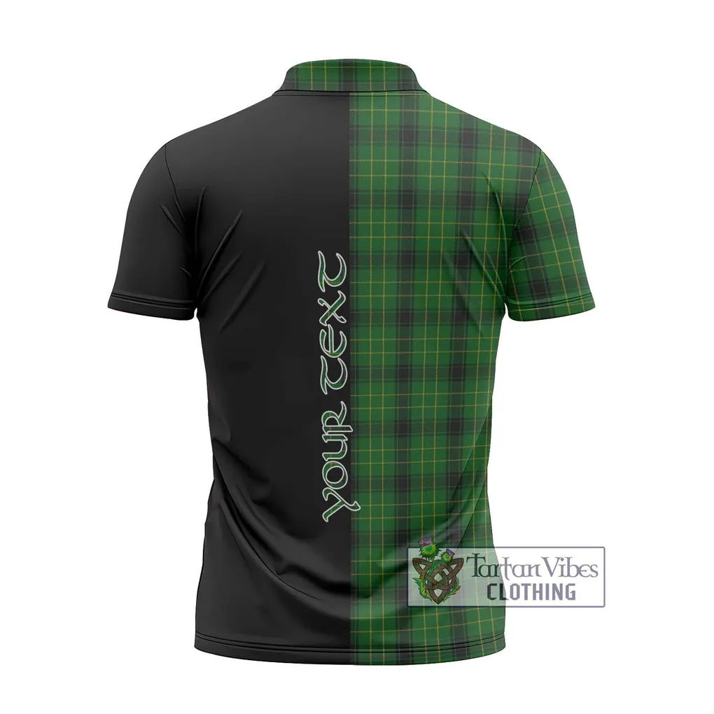 Arthur Highland Tartan Zipper Polo Shirt with Family Crest and Half Of Me Style