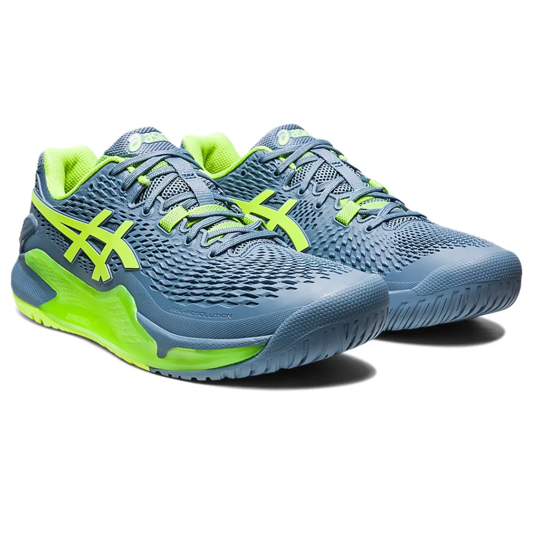 Asics Gel-Resolution 9 Tennis Shoes - Steel Blue/Hazard Green