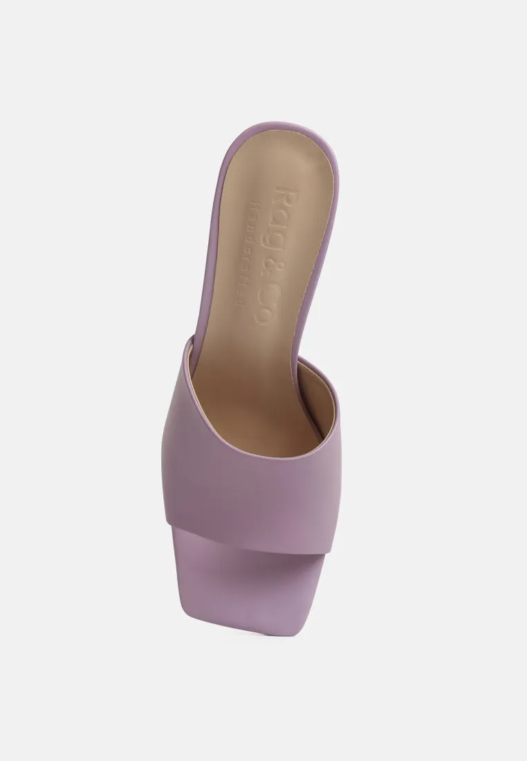 Audriana Lilac Textured Block Heel Sandals