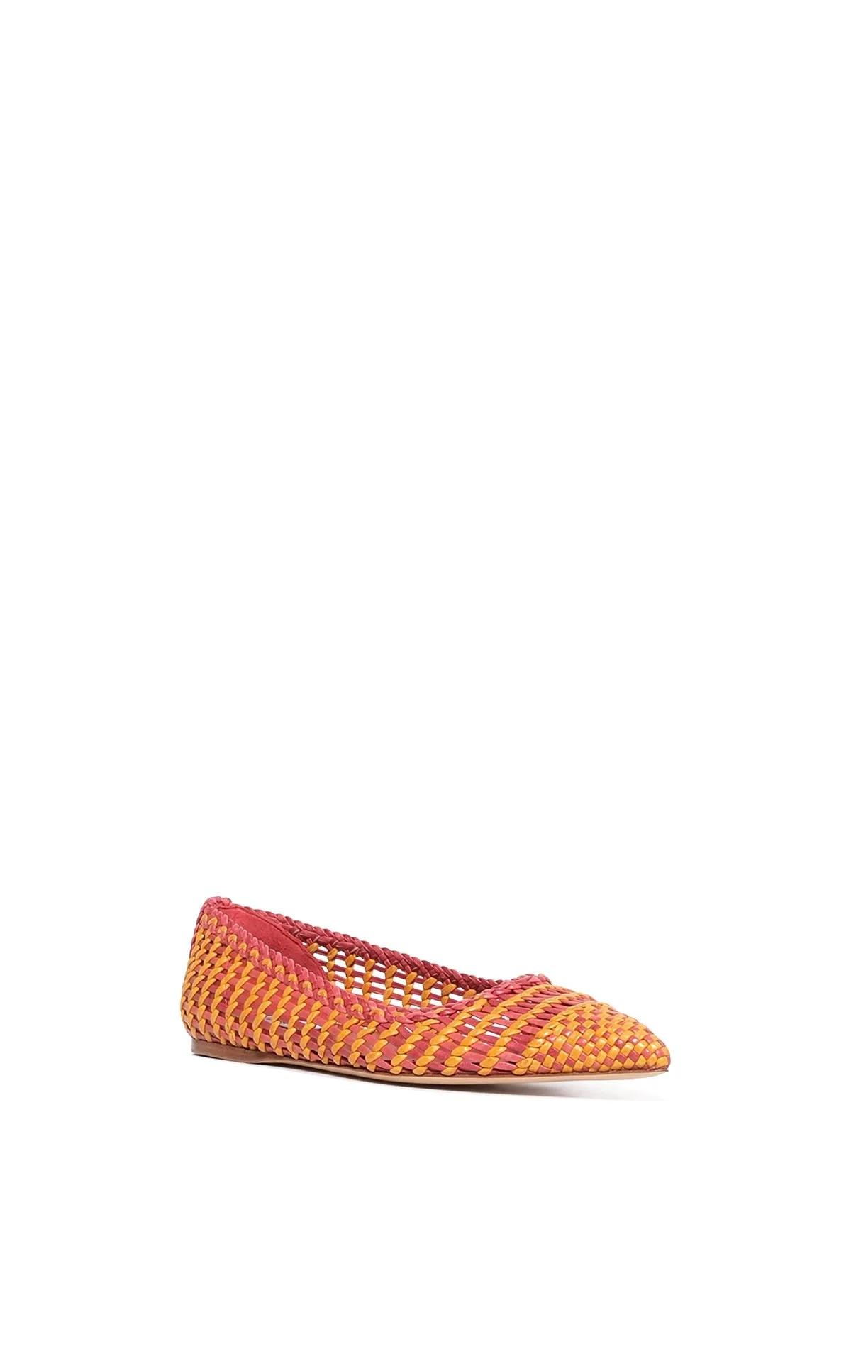 Aurora Braided Flat Shoe in Pink Multi Leather