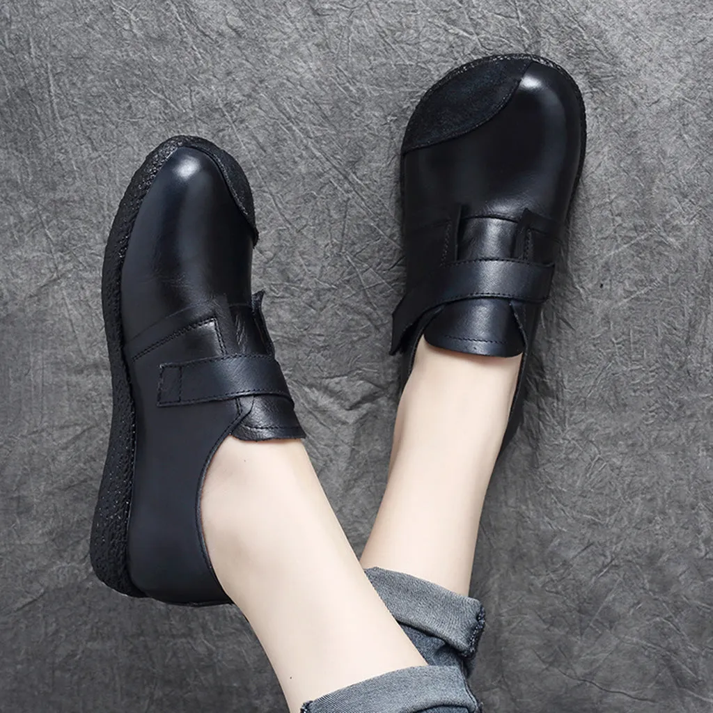 Autumn Retro Leather Casual Flat Women's Shoes | Gift Shoes