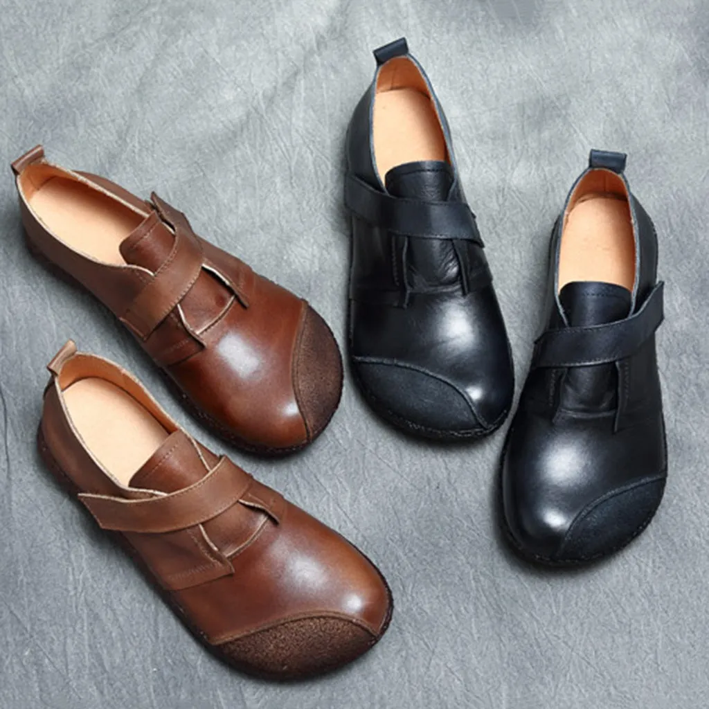 Autumn Retro Leather Casual Flat Women's Shoes | Gift Shoes