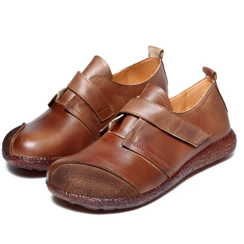 Autumn Retro Leather Casual Flat Women's Shoes | Gift Shoes