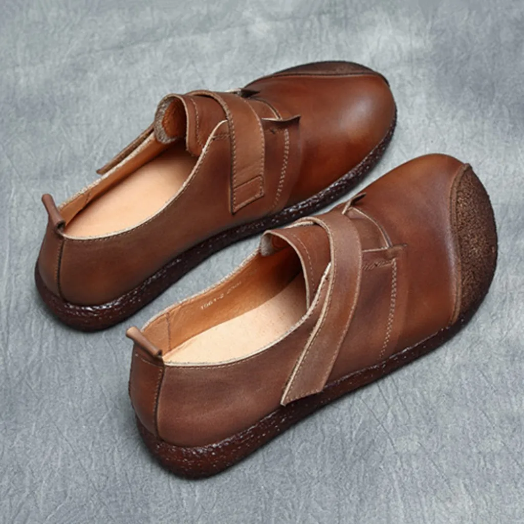 Autumn Retro Leather Casual Flat Women's Shoes | Gift Shoes