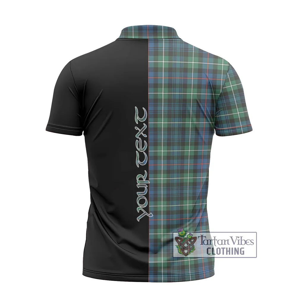 Baillie Ancient Tartan Zipper Polo Shirt with Family Crest and Half Of Me Style