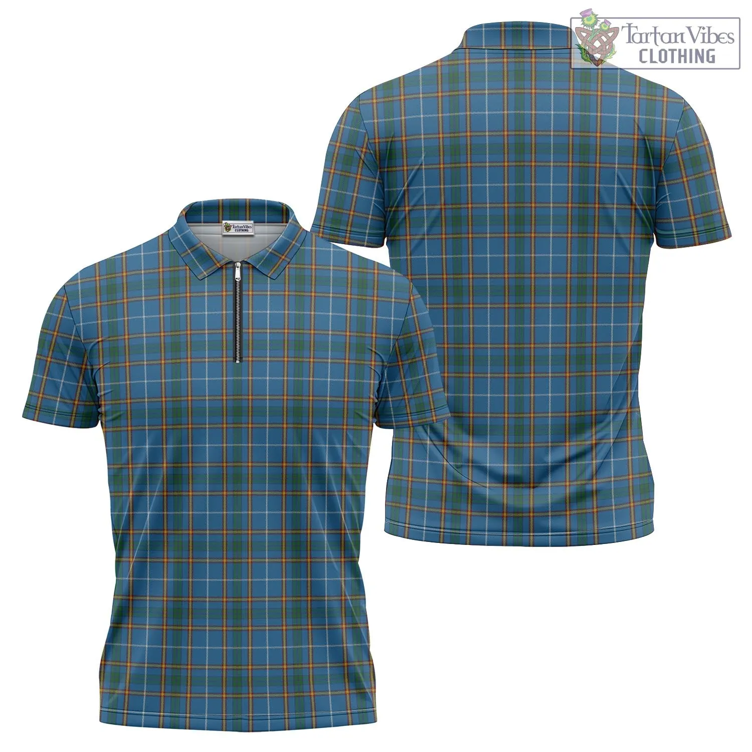 Bain Tartan Zipper Polo Shirt