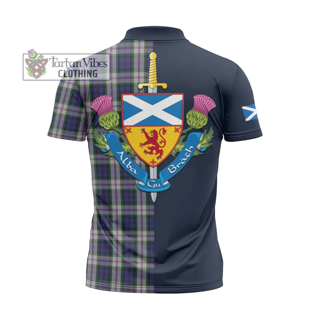 Baird Dress Tartan Zipper Polo Shirt Alba with Scottish Lion Royal Arm Half Style