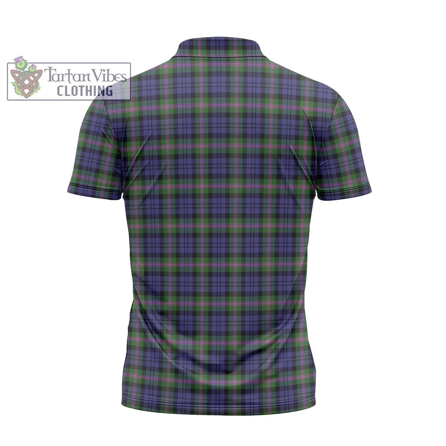 Baird Modern Tartan Zipper Polo Shirt with Family Crest