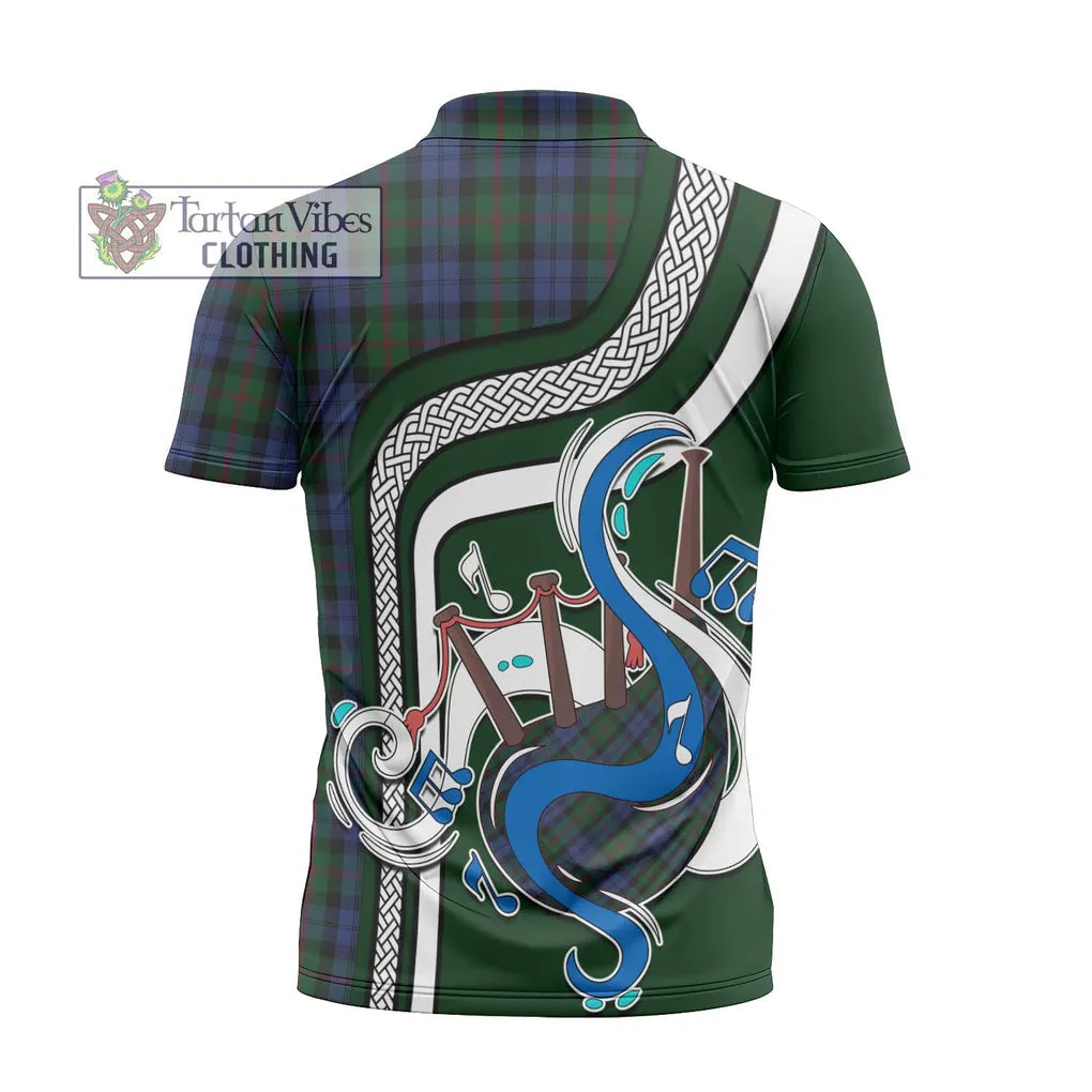 Baird Tartan Zipper Polo Shirt with Epic Bagpipe Style