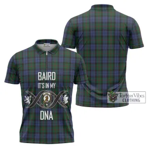 Baird Tartan Zipper Polo Shirt with Family Crest DNA In Me Style