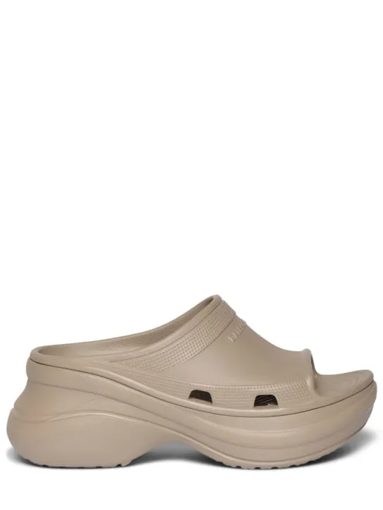 Balenciaga   85mm Rubber pool slide sandals 