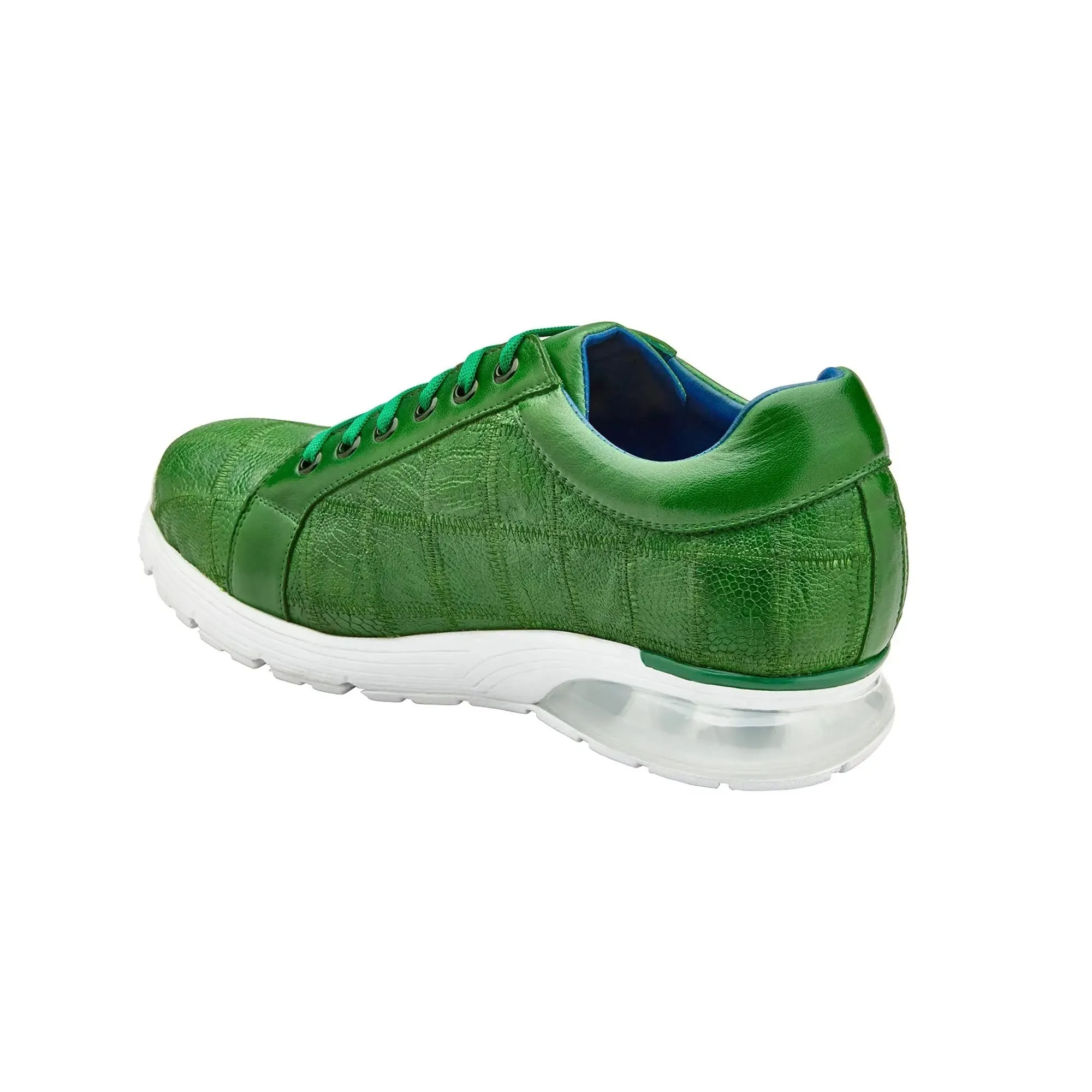 Belvedere Magnus in Emerald Ostrich Patchwork Sneakers