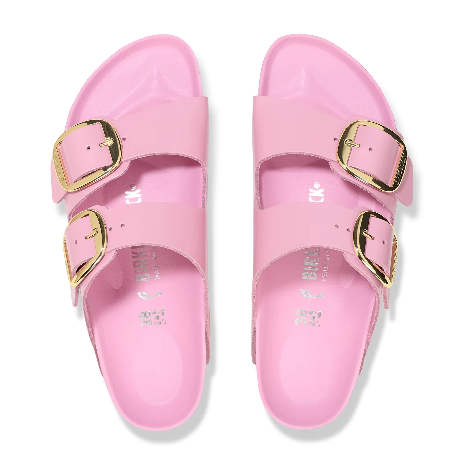 Birkenstock Arizona Big Buckle Slide Sandal (Women) - High Shine Fondant Pink Leather