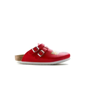 Birkenstock Birkis Kay Birko-Flor Cat Red Supergrip Clogs