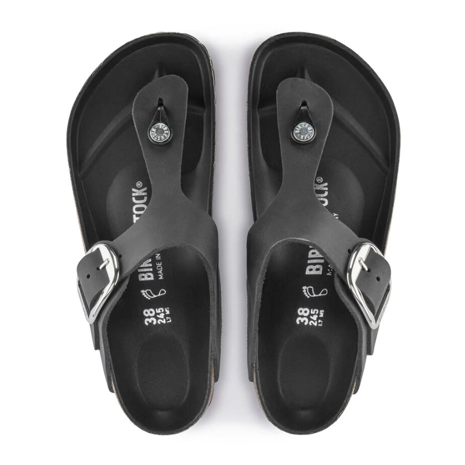 Birkenstock Gizeh Big Buckle Sandal (Women) - Black Oiled Leather