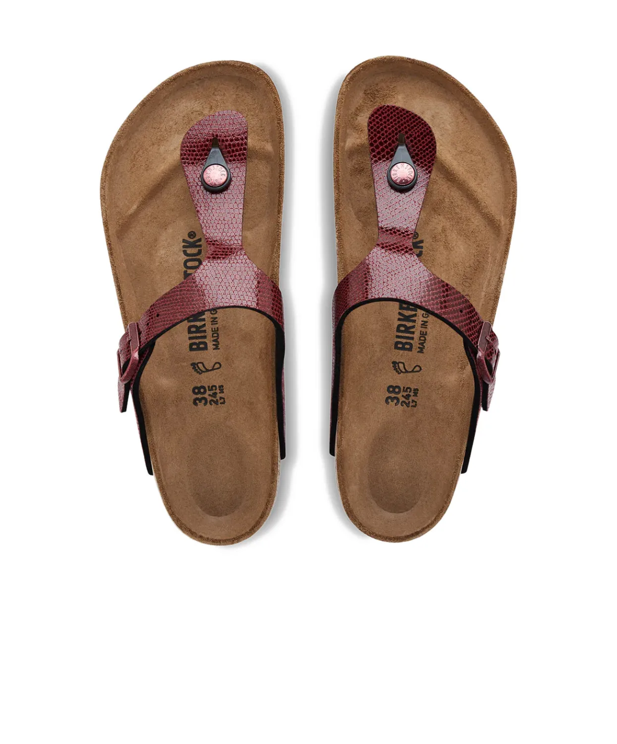 Birkenstock Gizeh Birko-Flor Magical Metallic Maroon Sandals