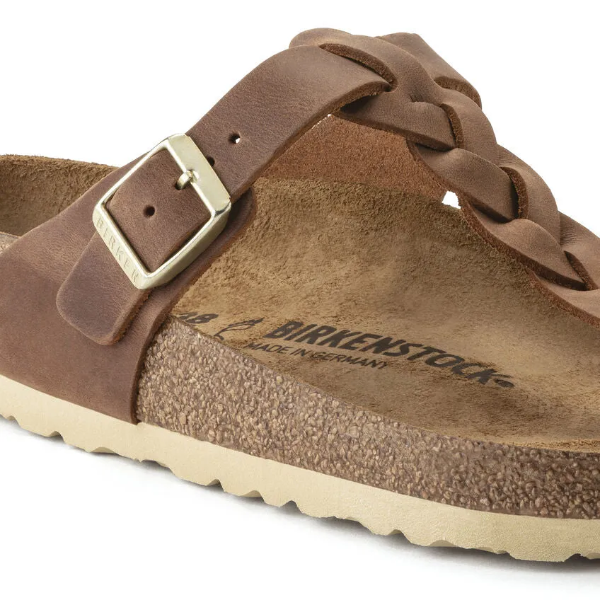 Birkenstock Gizeh Braid Cognac Oiled Leather Women's