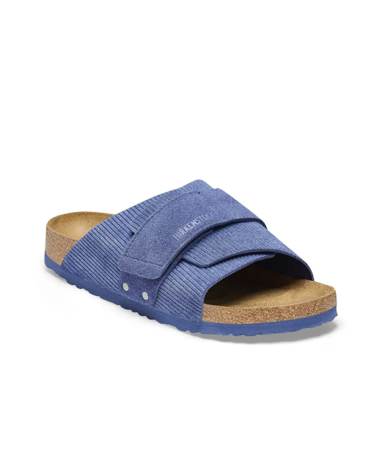 Birkenstock Kyoto Corduroy Embossed Suede Leather Indigo Sandals