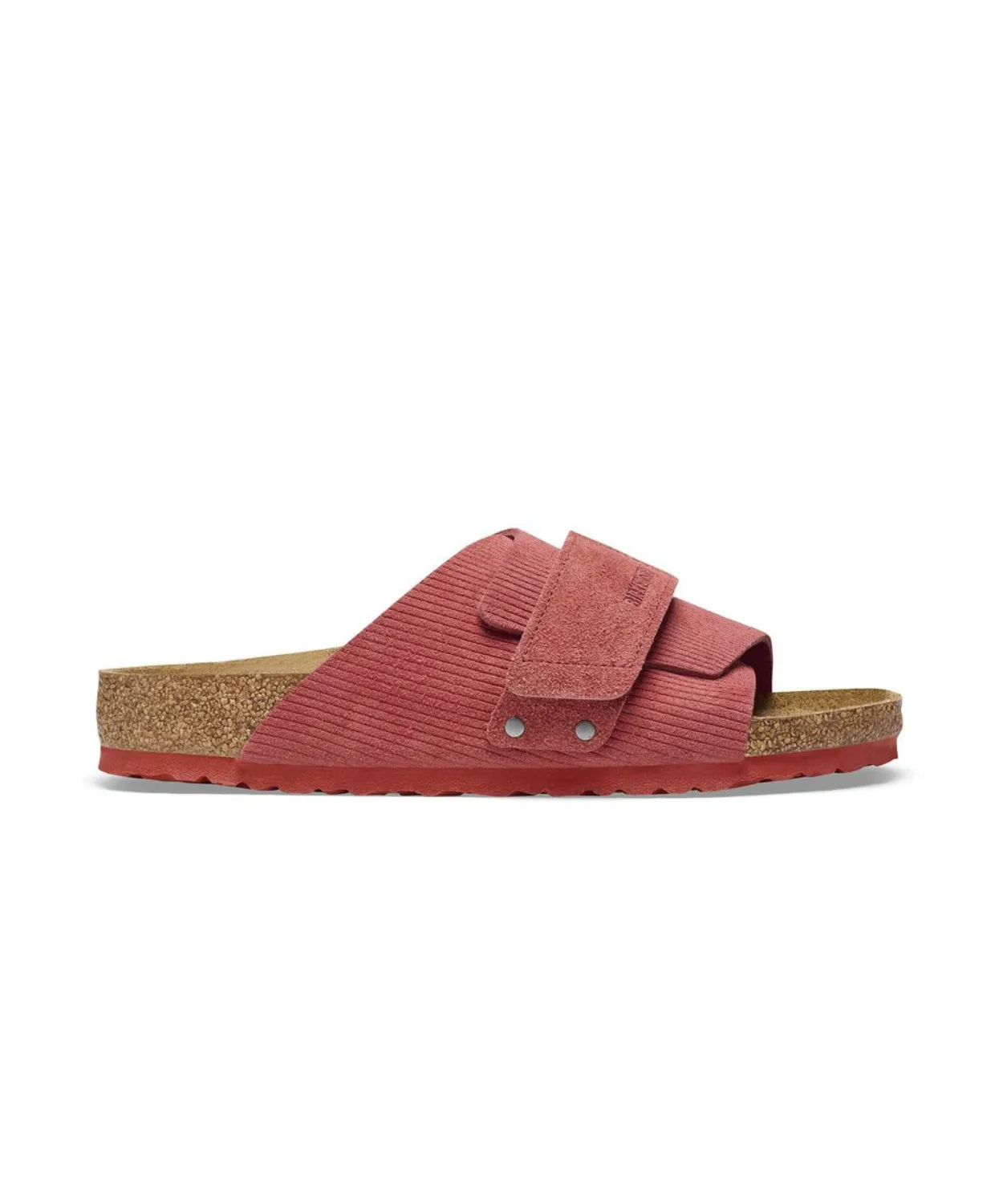 Birkenstock Kyoto Corduroy Embossed Suede Leather Sienna Red Sandals