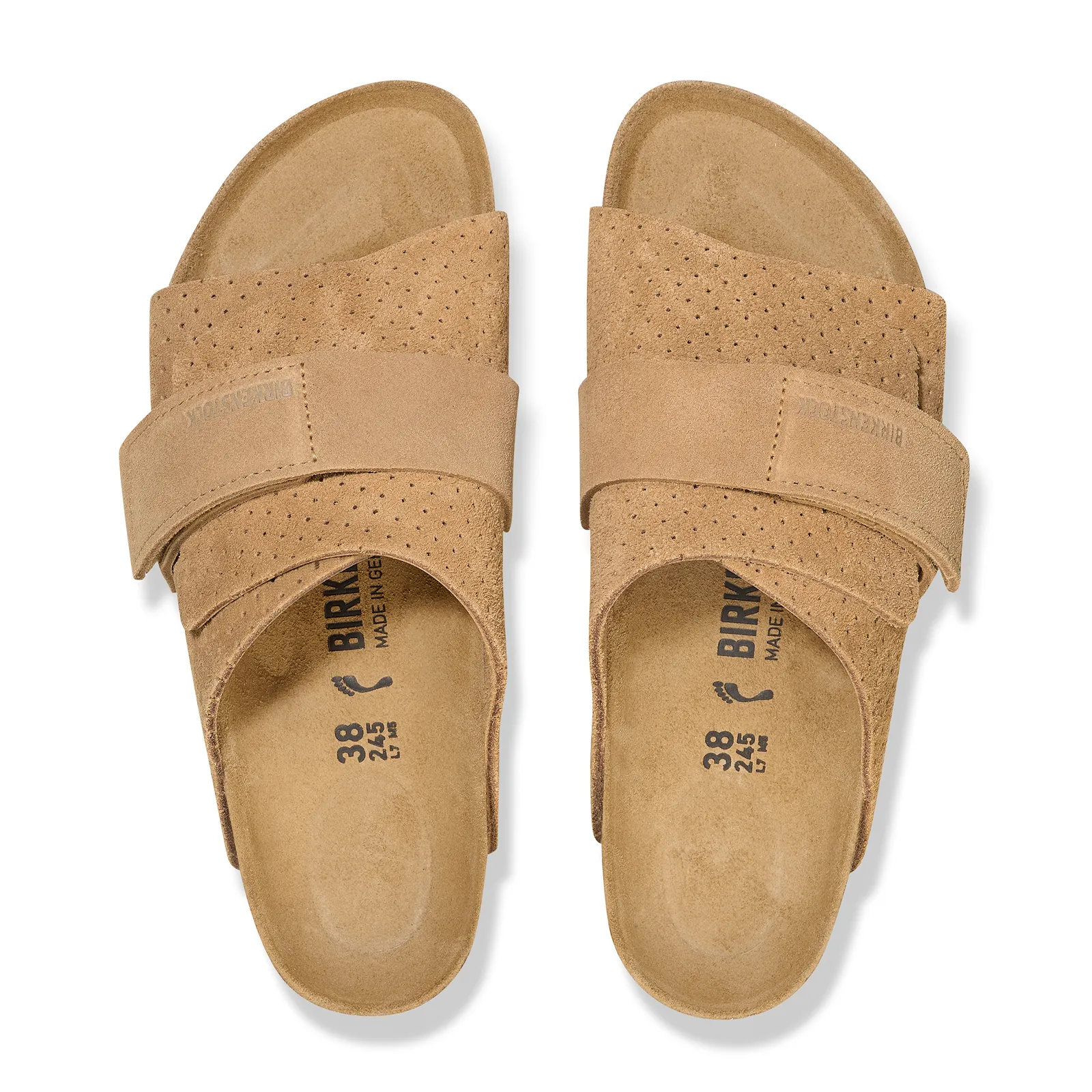 Birkenstock Kyoto Narrow Slide Sandal (Women) - Dotted New Beige Suede