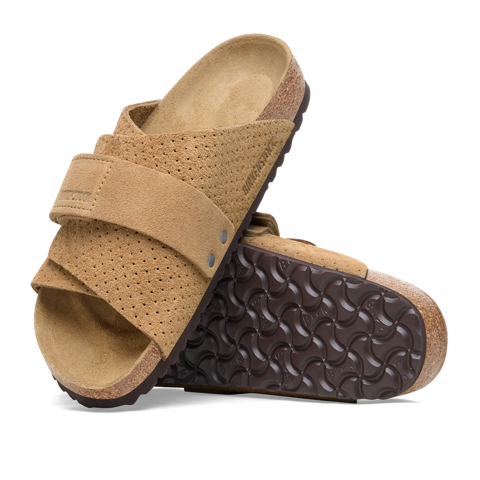 Birkenstock Kyoto Narrow Slide Sandal (Women) - Dotted New Beige Suede