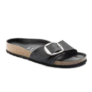 Birkenstock Madrid Big Buckle Narrow Slide Sandal (Women) - Black Leather