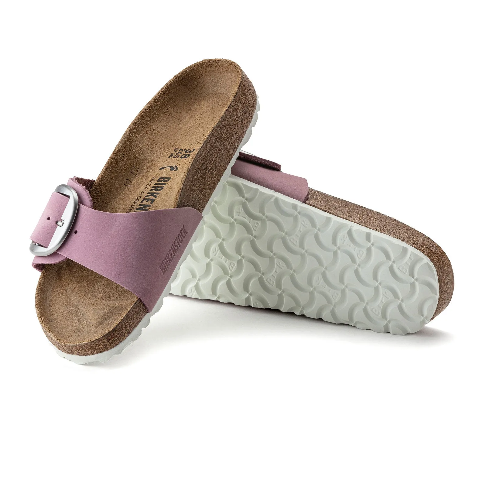 Birkenstock Madrid Big Buckle Narrow Slide Sandal (Women) - Orchid Nubuck