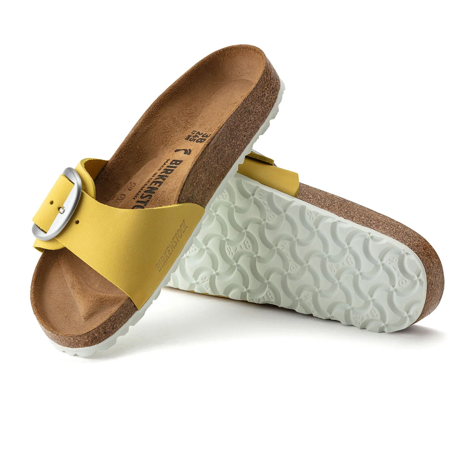 Birkenstock Madrid Big Buckle Narrow Slide Sandal (Women) - Popcorn Nubuck