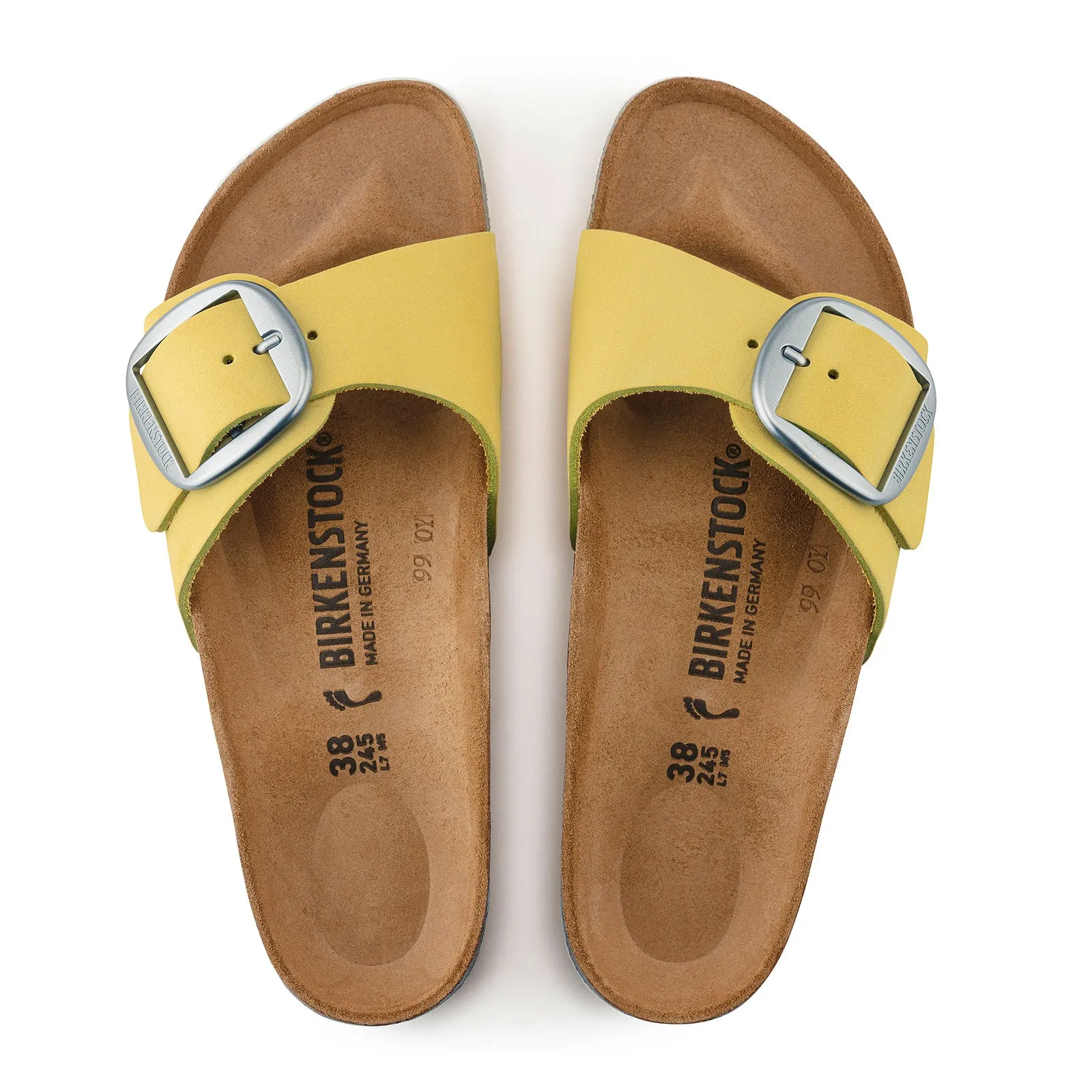 Birkenstock Madrid Big Buckle Narrow Slide Sandal (Women) - Popcorn Nubuck