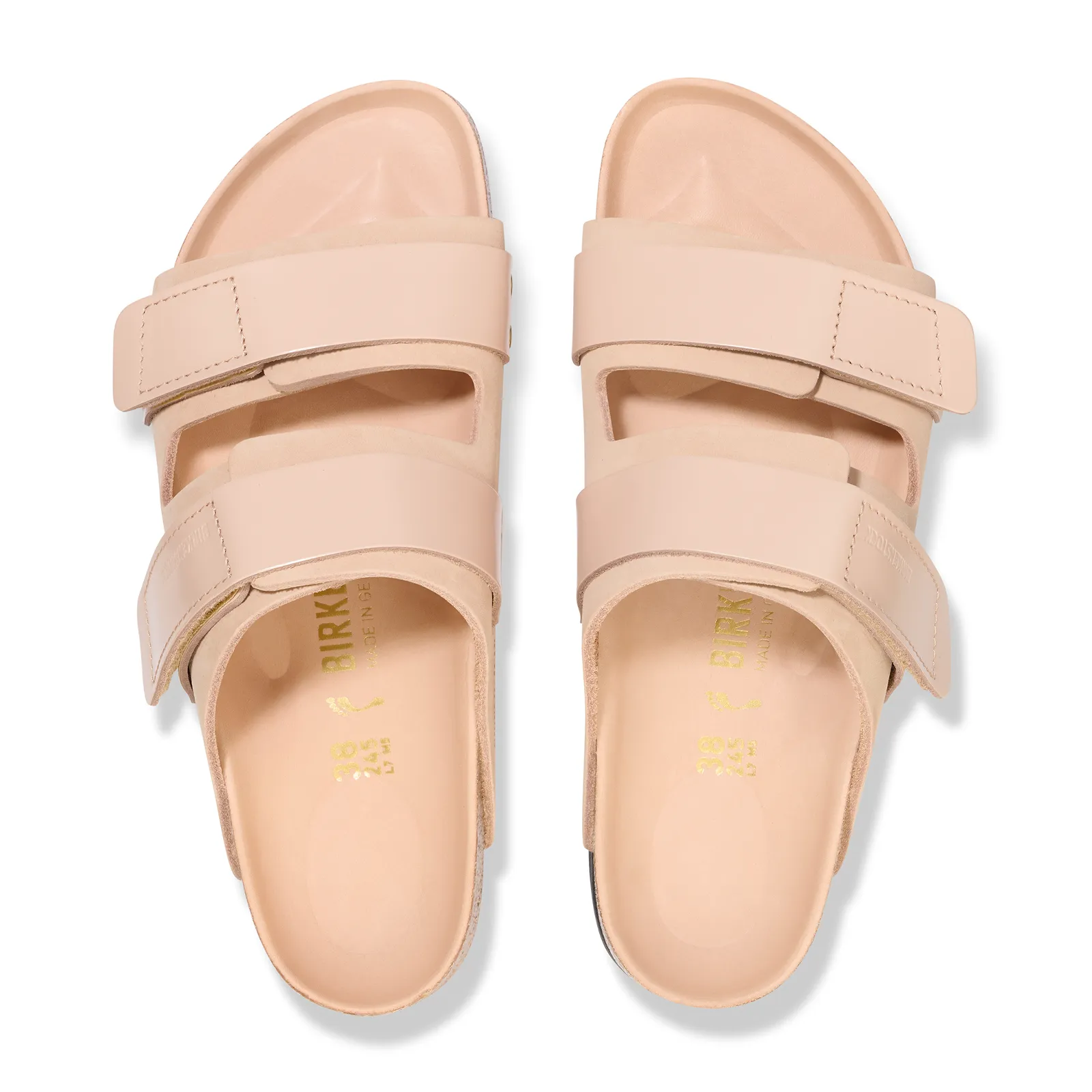 Birkenstock Uji Hex Narrow Slide Sandal (Women) - High Shine New Beige Nubuck